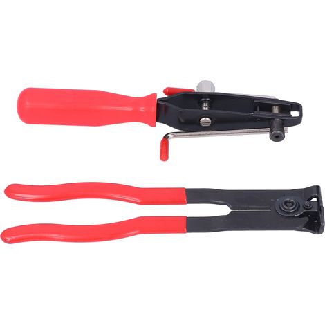 Lot de 2 pinces à collier oreille en acier pour joints CV, outil de serrage de tuyaux auto, rouge et noir, mécanique et entretien (1/5)