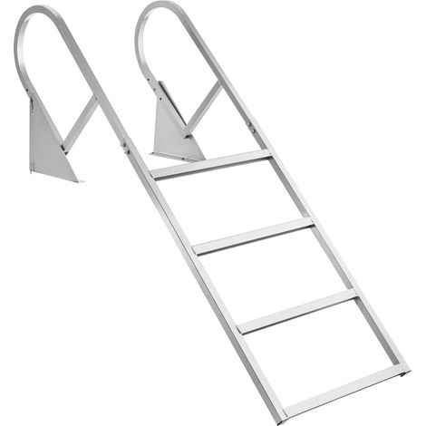 Échelle de bateau aluminium, 4 marches, pliable, antidérapante, capacité 159 kg, la natation en lac et l'accès marin (1/5)