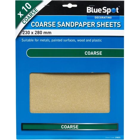 Blue Spot Tools 10 Piece Coarse Sandpapers