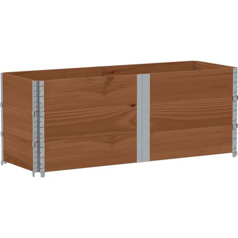 Vassoio per fioriera aiuola rialzata piante fiori terrazza giardino 150 x 50 cm legno massello di pino marrone 020037437