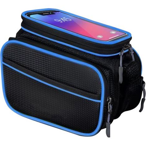 Bolsa para cuadro de bicicleta,Bolsa impermeable para teléfono móvil,Soporte para teléfono,Accesorios para bicicleta,201613 cm,Azul (1/5)