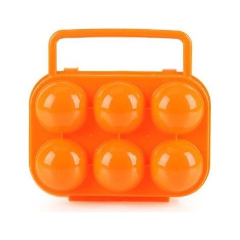 Boîte à œufs en plastique portable 6 grilles Boîte de rangement pour œufs pliable Boîte à œufs de grande capacité Boîte de rangement pour support à œufs pour réfrigérateur et bac à légumes(orange) (1/5)