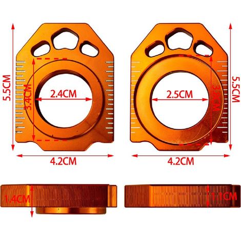 CNC aluminum alloy chain booster for motorcycles, compatible with CR125/250, CRF250R/X, and CRF450R/X. (1/4)