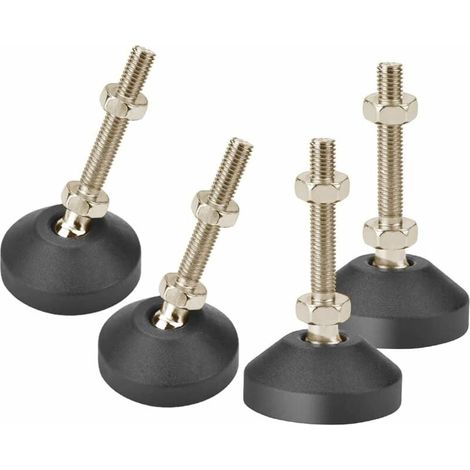 Pieds de nivelation ajustables M10 x 30 mm, 4 pièces en acier inoxydable robuste, vis de réglage d'angle antidérapantes avec écrou en T pour meubles (1/4)