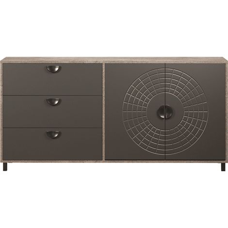 Fusion Sideboard 2 Türen, 3 Schubladen Bronze-Dekor. (1/5)