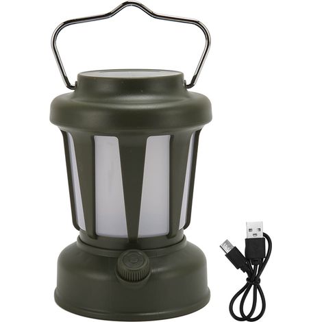 Lampe de camping rechargeable, haute luminosité, portable, style rétro, avec poignée, pour tente, cour extérieure. (1/5)