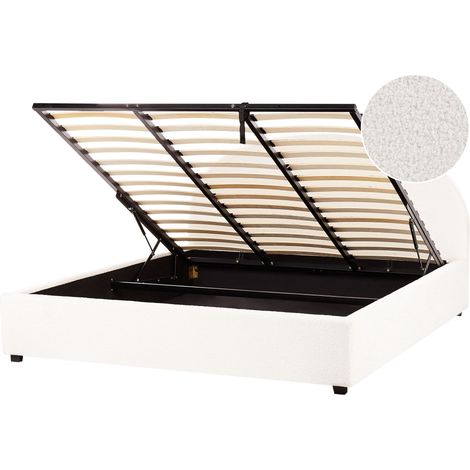 Ottoman Bed Boucle VAUCLUSE 180 x 200 cm (EU Super King) Off-White (1/5)
