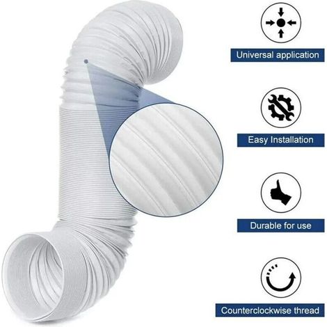 Tuyau Climatiseur Portable, PVC Souple, Diamètre 130 mm, Longueur 3 m, Parfait Pour Les Systèmes De Climatisation, Sèche-linge Et Hottes Aspirantes (1/5)