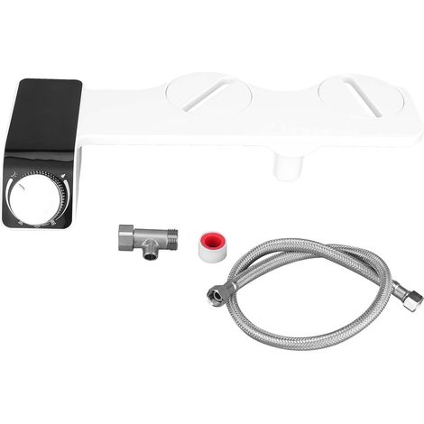 Toiletten-Bidet, Toilettensitz-Zubehör für Bidet, Doppeldüse, nicht elektrisch, einstellbarer Druck, selbstreinigendes ABS-Material (G1/2 Asien/Australien) (1/5)