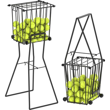 Tennis- und Pickleballkorb mit Rollen – Ballrückholkorb, Kapazität für 75 Tennisbälle und 50 Pickleballbälle (1/5)