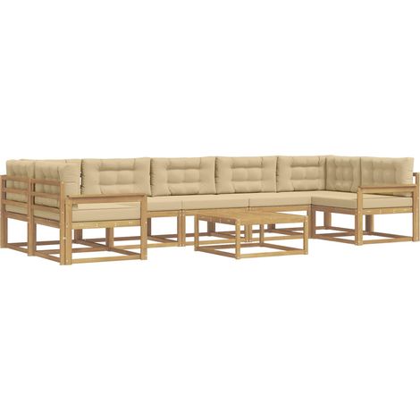 Outdoor Sofa Set with Cushion 6 pcs White and Beige vidaXL (1/5)