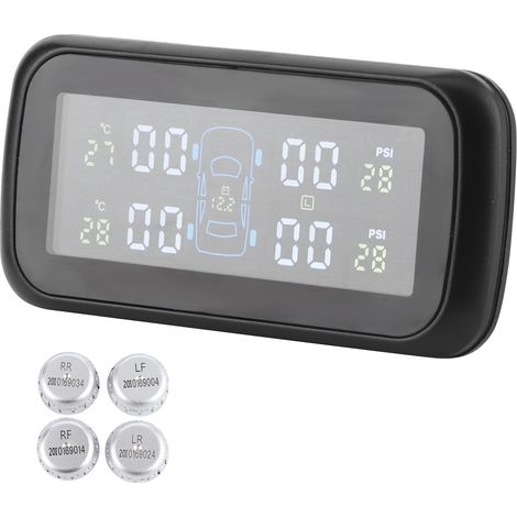 Système de surveillance de la pression des pneus sans fil avec écran LCD et 4 capteurs (1/5)