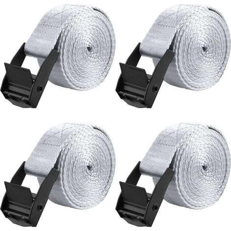 Sangle d'arrimage 200kg 25mm largeur 1m Gris 4 pièces sangle à cliquet pour transport et camping