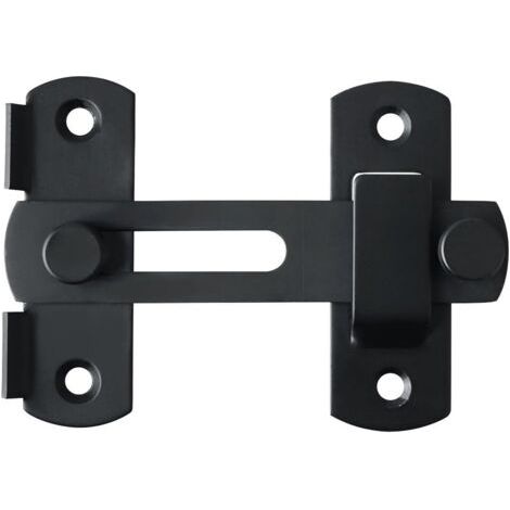 Verrou Porte Coulissante Serrure Volet Loquet Porte Verrou Portail à Bascule Boulon avec Vis pour Porte, Fenêtre, Placard et Jardin, Finition Noir Mat en Acier Inoxydable (1/5)