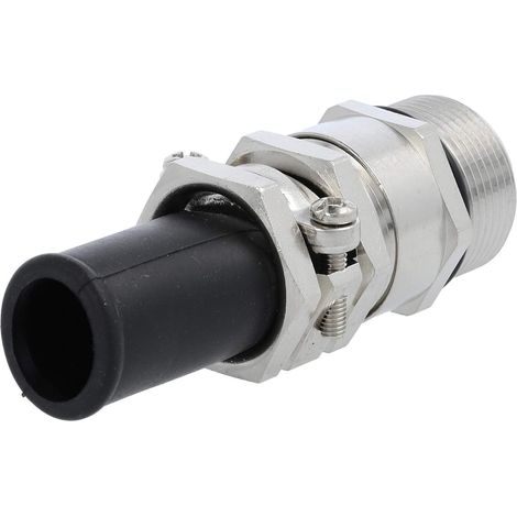Verschraubung mit Biegeschutz PG21x1,588 ZBK-21/3L Sechskant-Zwischenstutzen Messing (CuZn) vernickelt Gewindelänge 15,0mm - 1 Stück (1/3)