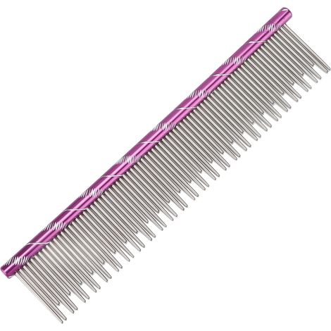Peigne à poils d'animaux robuste, durable, réutilisable et confortable, à nœuds ouverts, pour chat, violet (1/5)