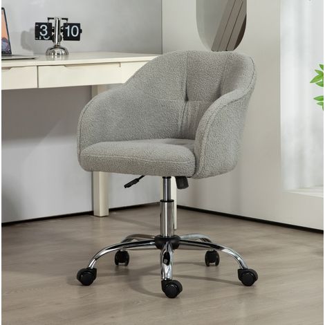 Sedia da ufficio ergonomica con ruote, altezza regolabile 46-56 cm, basculante, grigia HAVRYA (1/5)