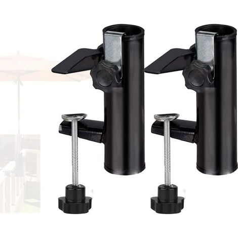 Set mit 2 Sonnenschirmclips, Sonnenschirmhalter für Terrasse und Garten, hochwertiger Sonnenschirmhalter, Befestigungsclip für Strand, Garten, Balkon, Stuhl mit Klemme (1/5)