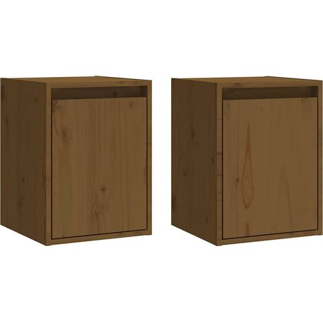 Maison Exclusive - Wandschränke 2 Stk. Honigbraun 30x30x40 cm Mas (1/5)