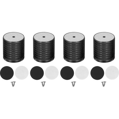 Bett-/Möbelerhöhung (4 Stück) – Höhenverstellbar 43–75 mm, Aluminiumlegierung – Robust (50–500 kg) mit rutschfesten Füßen – Schwarz