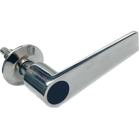 Poignée de porte de grange en argent robuste plaqué chrome, matériel coulissant de 9,5 cm, trou central pour armoires de placard, usage quotidien, poignée de porte de placard de salle de bain (1/4)