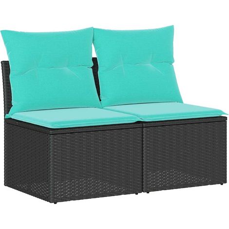 Maison Exclusive - Set sofás jardín y cojines 2 pzas ratán sintét (1/5)