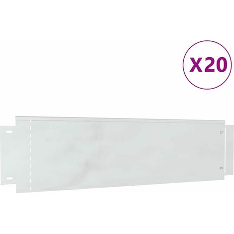 Bordures de pelouse 20 pcs Argent 100 x 25 cm Acier galvanisé CFW167968 (1/5)