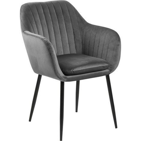 Silla Norsica 253, Gris oscuro, 83x57x61cm, Tapiz, Metálico
