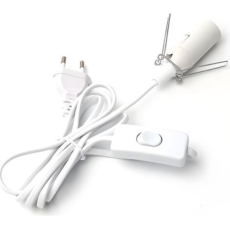 Cable Pour Lampe En Sel - Prise E14 - Interrupteur Intégré - Longueur 1,8 M - Blanc (1/5)