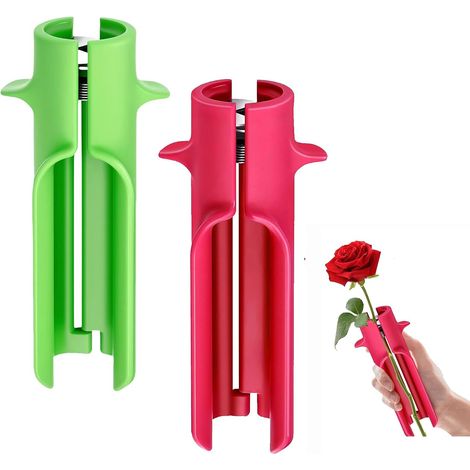 Lot de 2 Outil pour enlever les épines de rosier, outil pour enlever les épines et les feuilles, nettoyeur de fleurs, coupe fleurs, rose rouge, nouvelles améliorations pour compositions florales (1/5)