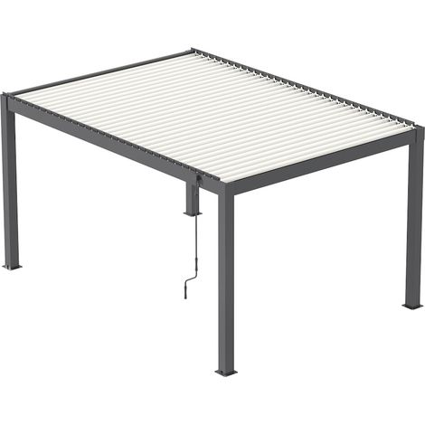 PROLOISIRS Pergola Mira 3x4 Alu et Lames - Graphite et Blanc