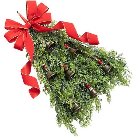 Noeud papillon et cloches pour couronne de Noël, décoration saisonnière de porte d'entrée, fournitures de fête. (1/4)