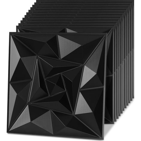 TolleTour Paneles murales 3D Negro Espiral 30×30 cm PVC – Instalación libre (1/5)