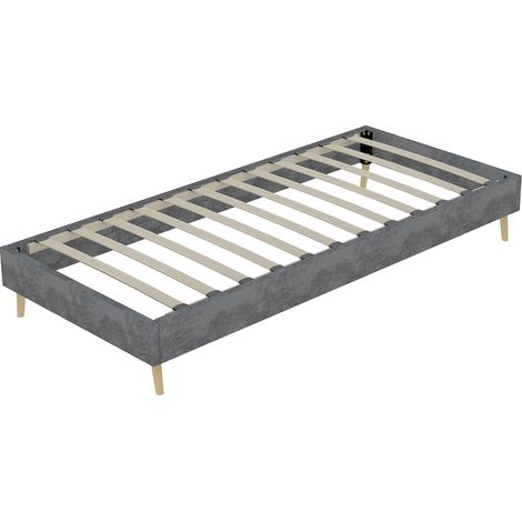 Estructura de cama moderna 90x200 cm gris de terciopelo con base baja (1/5)