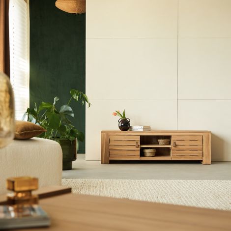 Tikamoon Minimalys Meuble Hi-FI, TV en teck H 40 cm × L 135 cm × P 40 cm (1/5)