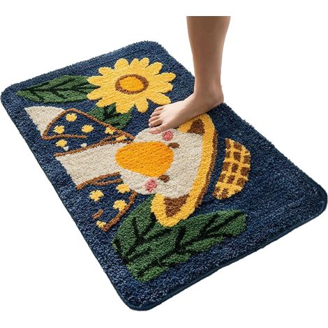 Tapis de porte d'entrée antidérapant,Tapis de porte antidérapant absorbant l'eau en peluche de canard Paillasson à séchage rapide pour entrée,tapis de de dessin animé pour salle de bain,Pati (1/5)