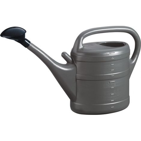 Arrosoir de Jardin 10L - Plastique Anthracite Robuste - Avec Pomme Détachable - Pour Arrosage Précis des Plantes Intérieures et Extérieures - Capacité 10 Litres (1/5)