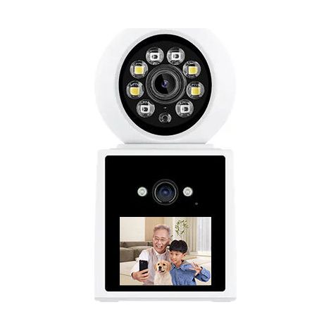 Caméra Surveillance WiFi Interieur, Caméra de Surveillance avec 2,8 Pouce Écran, 360°Caméra Maison pour Âgé/Enfants/Animaux, Vidéo Bidirectionnelle, Détection de Mouvement IA