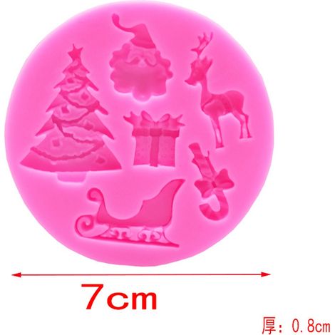 Weihnachtliche Silikon-Backform zum Selbermachen, mehrfache dekorative Kuchen-, Fondant- und Schokoladenform (17) (1/4)