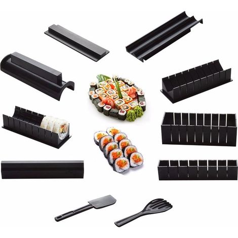Kit de 10 pièces pour faire des sushis soi-même : outils et moules à rouleaux de riz.