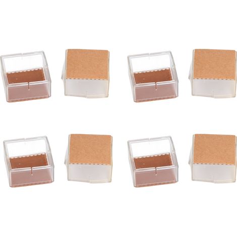 8-teiliges Set Silikon-Stuhlkappen und Tischfußgleiter, rutschfest, transparent, quadratisch, zum Schutz der Stuhlbeine (1/5)