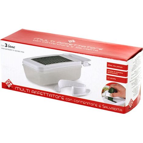 Affettatutto cucina 3 lame con raccoglitore e salvadita Home (1/2)