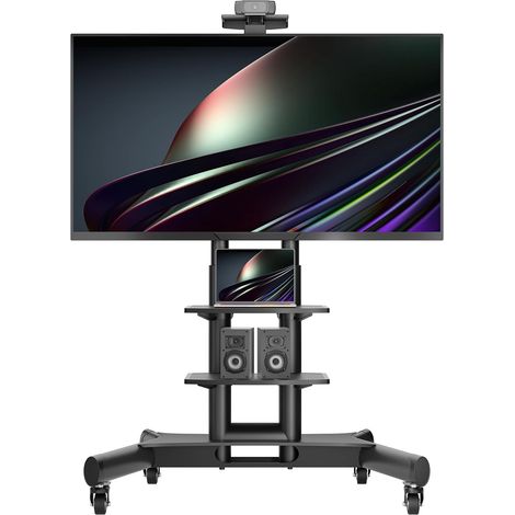Support TV roulettes pour 40-70 Pouces, Support Television Professionnel Poids de 60,5 kg, Chariot Télé Mobile Max VESA 600x400, Support TV sur Pied avec roulettes Noir