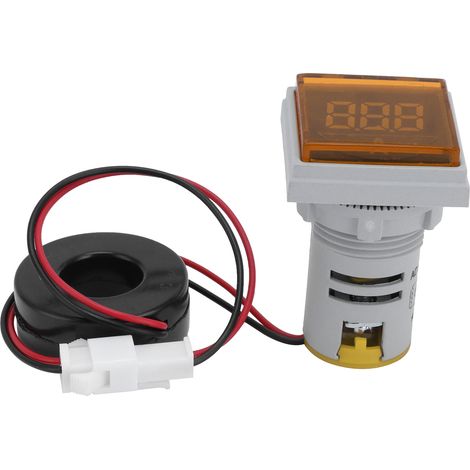 Compteur numérique ampèremètre carré voyant lumineux indicateur AC 220V AD16-22FSA jaune (1/5)