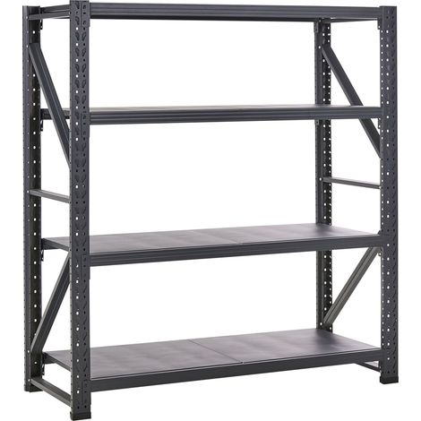 Garage Shelving FIUGGI Metal 200 cm 60 cm Black (1/5)