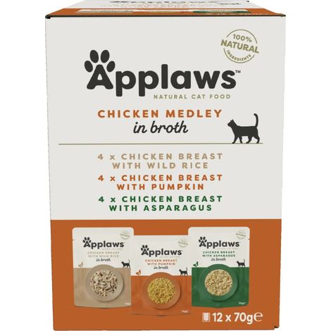 Applaws Sobre Pollo con Caldo Multipack para Gatos - 12 x 70 g