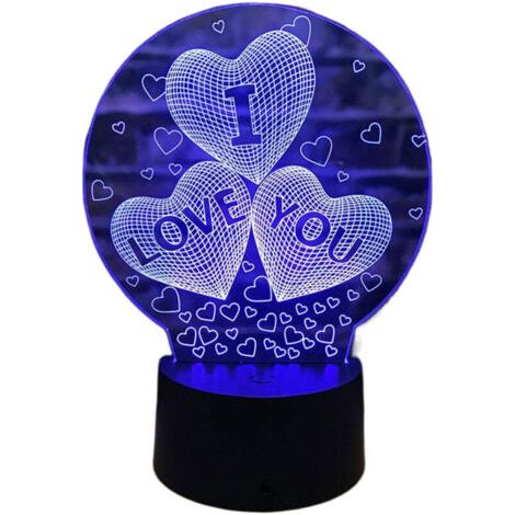 Pair 3DVeilleuse - Lampe acrylique avec télécommande tactile couleurdirigélampe de bureau