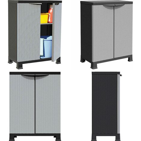 Kunststoffschrank 68x39x92 cm Rattan-Design - Aufbewahrungsbox - Garderobe - Schuhschrank - Werkzeugschrank - Plastikmöbel - Home & Living