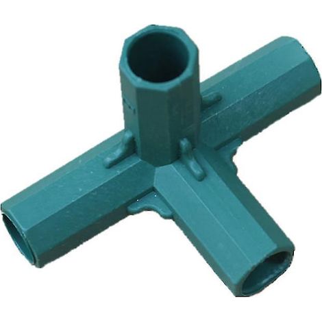 Lot de 2 coudes à 3 voies de 16 mm pour tuyaux PVC, connecteurs robustes pour structures de serres et mobilier, raccord de tente - croix à angle droit (1/5)