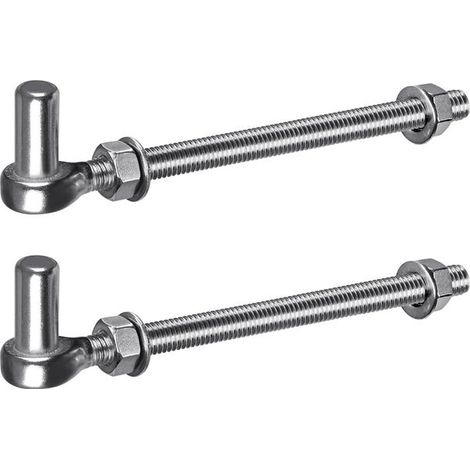 Charnières de porte M12, 2 pièces de 10 pouces, crochets métalliques, conviennent aux portails de ferme/clôtures en bois/allées.